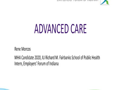 Advanced Care Planning Overview Employers Forum of Indiana presentation title slide