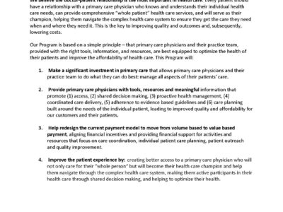 Anthem's Enhanced Personal Health Care Program summary page 1