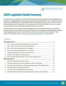 Link to Employers' Forum of Indiana Legislative Health Summary 2020