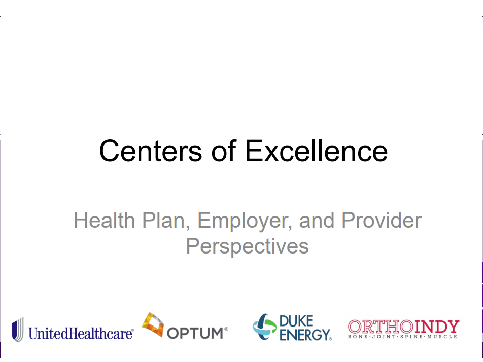 Centers of Excellence by Duke Energy, Optum, and Ortho Indy