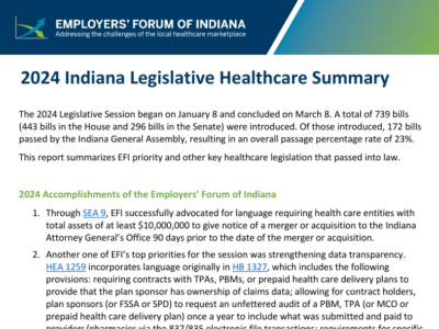 2024 Indiana Legislative Healthcare Summary