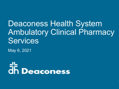 Clinical Pharmacist Services: Health System Perspective