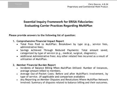 Essential Inquiry Framework for ERISA Fiduciaries (Posted with permission)