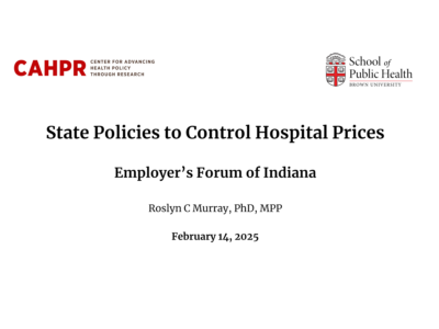 State Policies to Control Hospital Prices