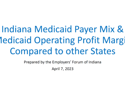 Indiana Medicaid Payer Mix & Medicaid Operating Profit Margin Compared to other States