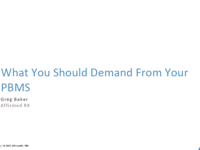 What you should demand from your PBMs